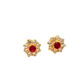 22k Yellow Gold Cubic Zirconia Purple Sparkle Stud Earrings with gold weight of 1.066g